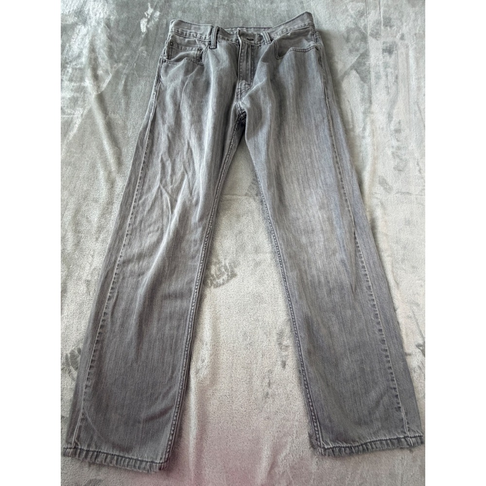 Levi's 505 Straight Leg Jeans Mens 33x32 Gray Denim Regular Fit Pants